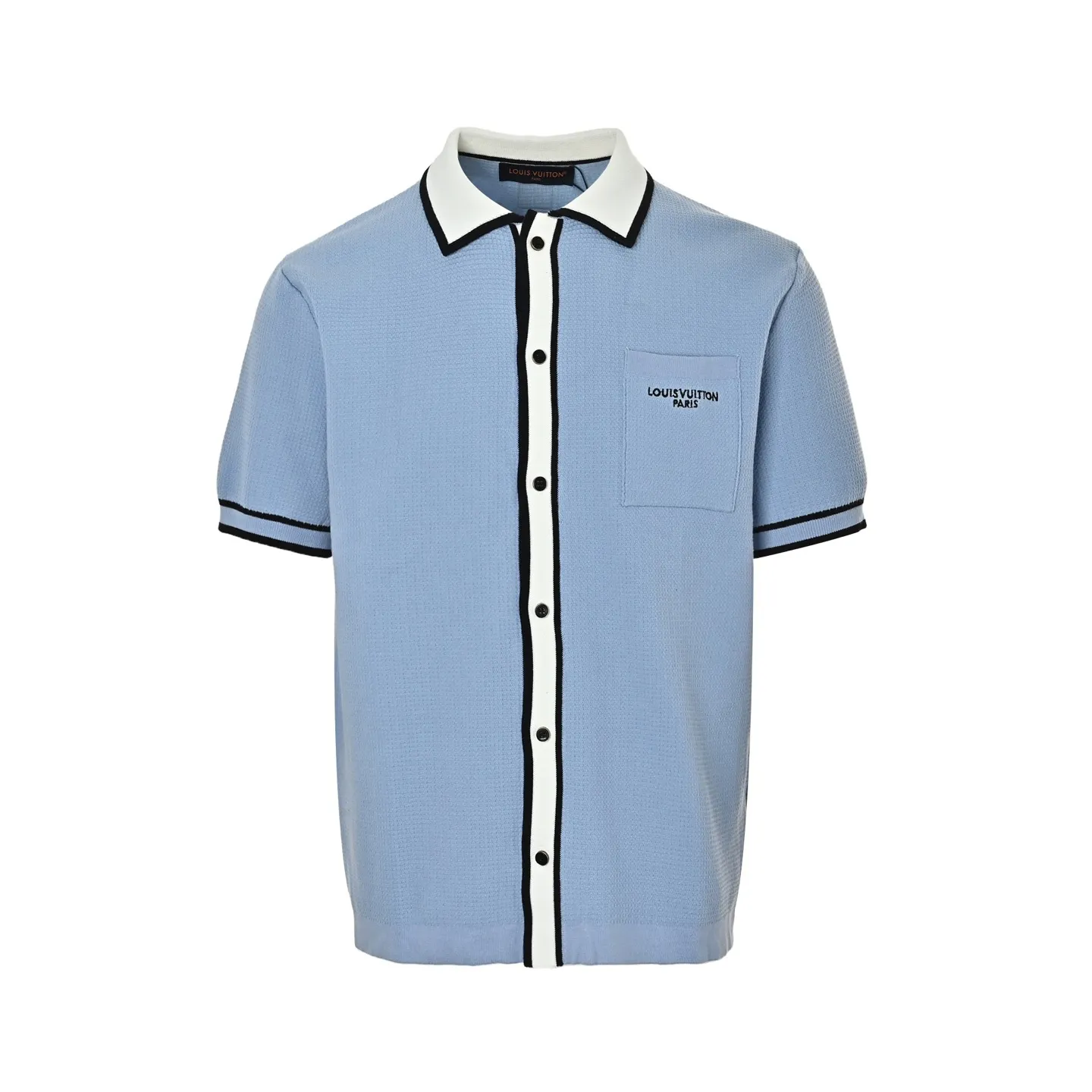 Louis Vuitton/Louis Vuitton pocket logo embroidered knitted short-sleeved shirt